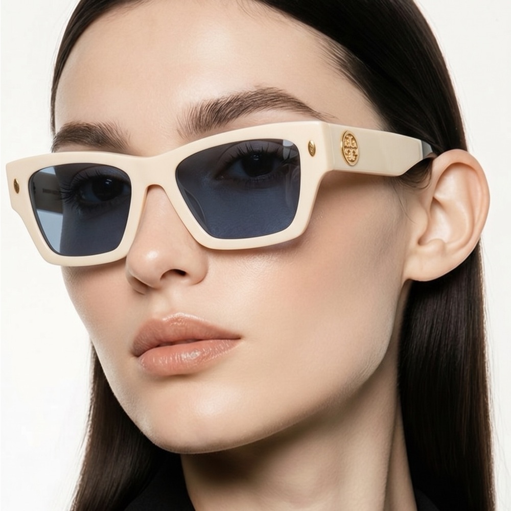 New Authentic Tory Burch TY7169U 1894/80 Cream Sunglasses with Case